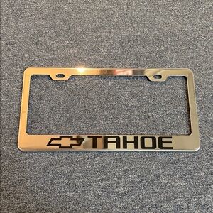 Chevrolet Tahoe Metal License Plate Frame Chrome / Silver